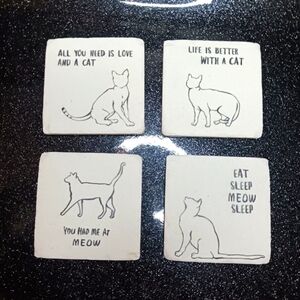 Gisela Graham Cat Quote Resin Coasters.